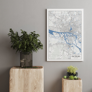 Descubre Hamburg: Mapa Minimalista Personalizado para Tu Hogar