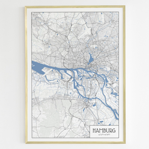 Descubre Hamburg: Mapa Minimalista Personalizado para Tu Hogar