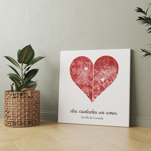 Mapa personalizado: Dos ciudades, un amor para sorprender a tu pareja