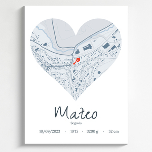 Mapa Corazón Personalizado: Regala los Datos de Nacimiento como Recuerdo Especial