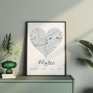 Mapa Corazón Personalizado: Regala los Datos de Nacimiento como Recuerdo Especial