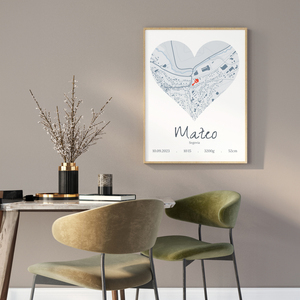Mapa Corazón Personalizado: Regala los Datos de Nacimiento como Recuerdo Especial