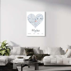 Mapa Corazón Personalizado: Regala los Datos de Nacimiento como Recuerdo Especial