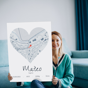 Mapa Corazón Personalizado: Regala los Datos de Nacimiento como Recuerdo Especial