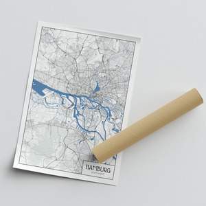 Descubre Hamburg: Mapa Minimalista Personalizado para Tu Hogar