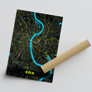 Mapa personalizado de Colonia: Crea tu estilo neon único