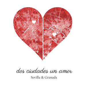 Mapa personalizado: Dos ciudades, un amor para sorprender a tu pareja
