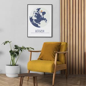 Crea tu mapa redondo personalizado de Rügen para decorar o regalar