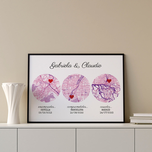 Crea tu mapa rosa personalizado: historia de amor en 3 momentos únicos