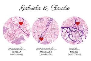 Crea tu mapa rosa personalizado: historia de amor en 3 momentos únicos