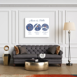 Mapa triple personalizado para boda: ¡Captura tus momentos especiales!