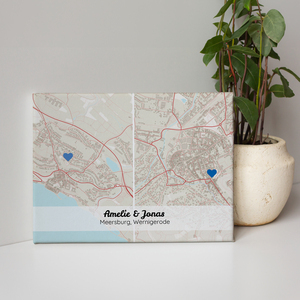 "Crea tu mapa dual personalizado para momentos especiales y lugares únicos."