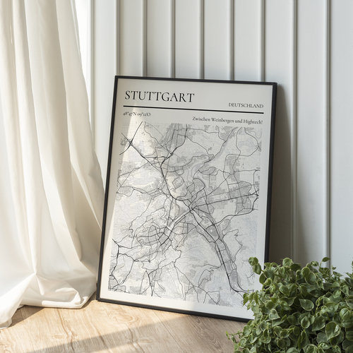 Mapa personalizado de Stuttgart: "Entre viñedos y alta tecnología"