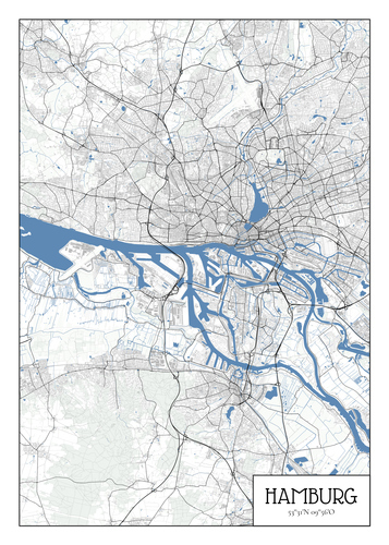 Descubre Hamburg: Mapa Minimalista Personalizado para Tu Hogar