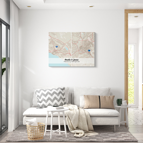 "Crea tu mapa dual personalizado para momentos especiales y lugares únicos."