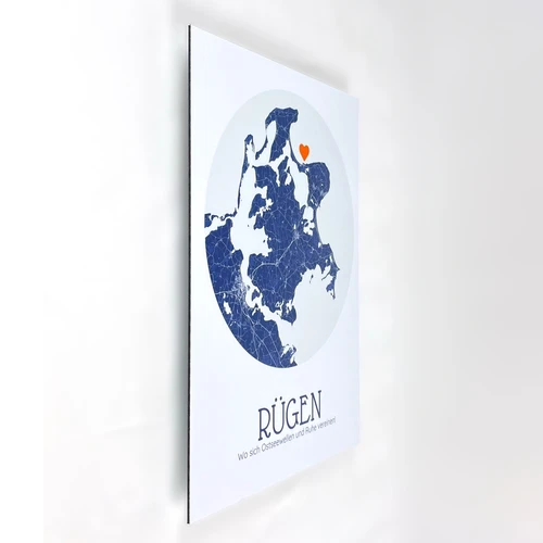Mapa de ciudad personalizado en Alu-Dibond: Frontal completo