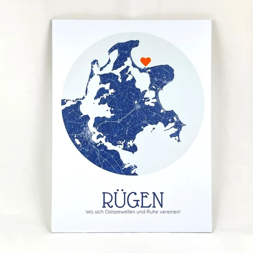 Mapa de ciudad personalizado en Alu-Dibond: Pared
