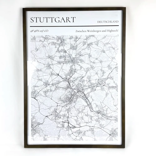 Mapa de ciudad enmarcado como póster: Comparación